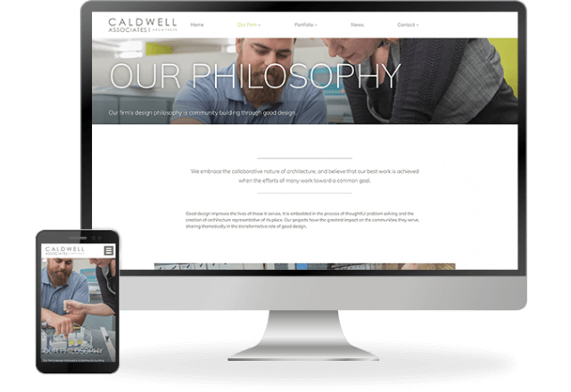 Preview mockup for Caldwell Associates Architects website project by CleverOgre