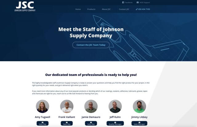 Johnson Supply Company staff page