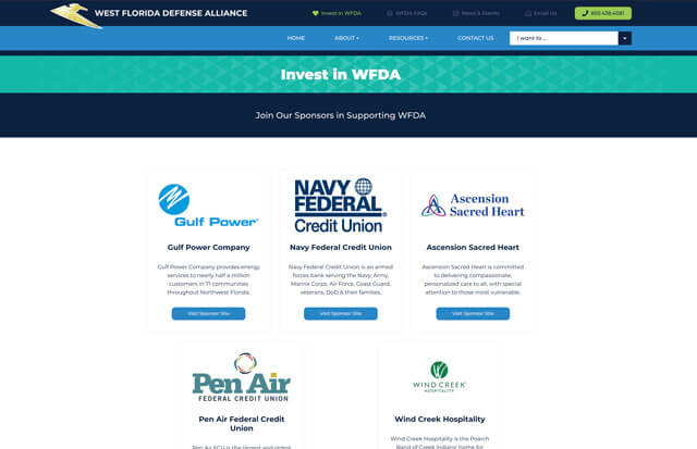Sponsor recognition on WFDA website