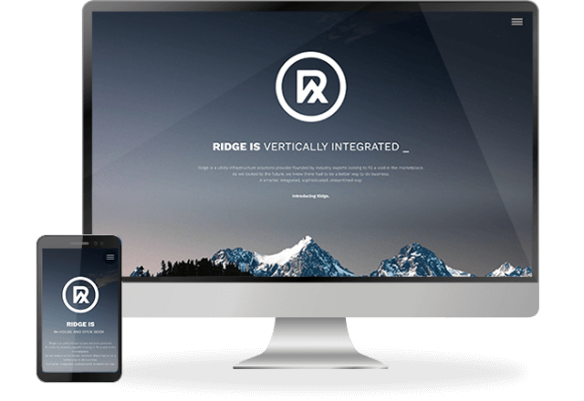 Website for Ridge on desktop and mobile devices